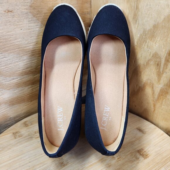 J. Crew Seville Espadrille Wedge Canvas Jute Sole Shoes - Picture 6 of 10